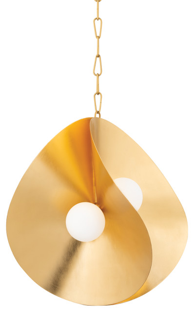 Corbett Lighting 330-24-GL Peony 4 Light Medium Pendant in Gold Leaf