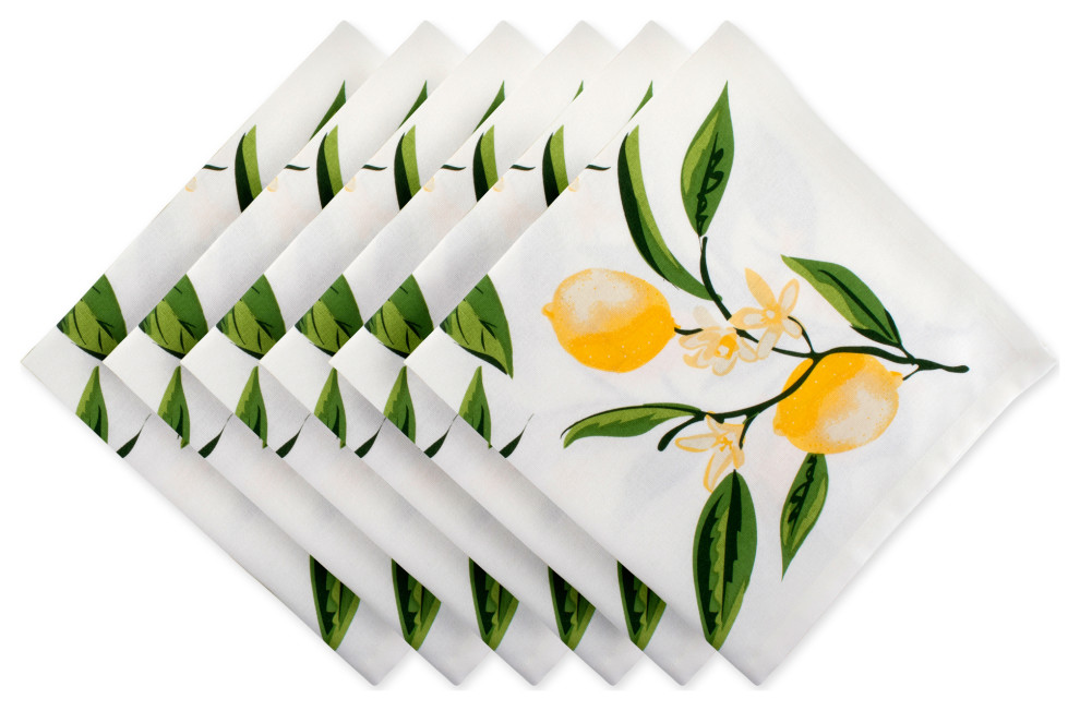 DII Lemon Bliss Print Napkin, Set of 6