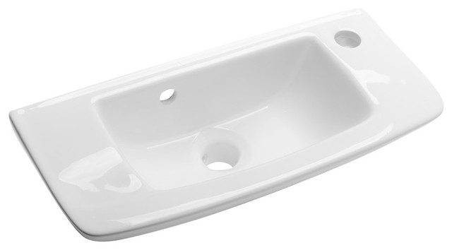 West Edgewood 20" White Wall Mounted Bathroom Sink with Overflow Heavy Duty