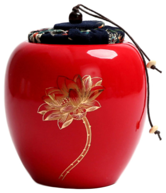 Japanese Ceramic Tea Canister, A23 Asian Kitchen Canisters And Jars