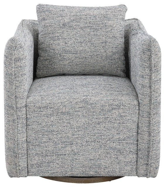 Uttermost Corben Blue Swivel Chair, 40 Hx48 Wx38 D Transitional
