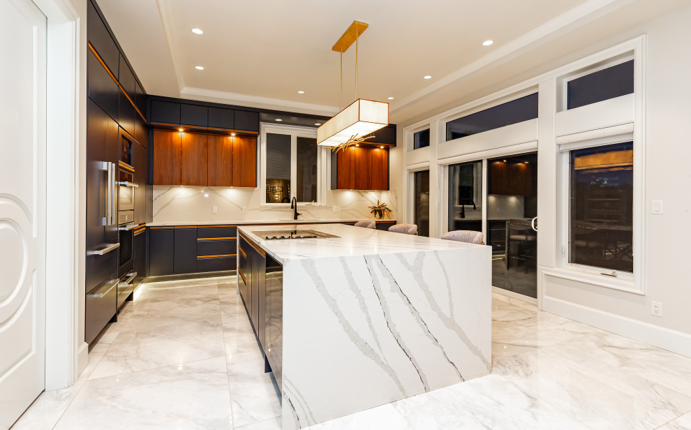 Example of a transitional kitchen design in Vancouver