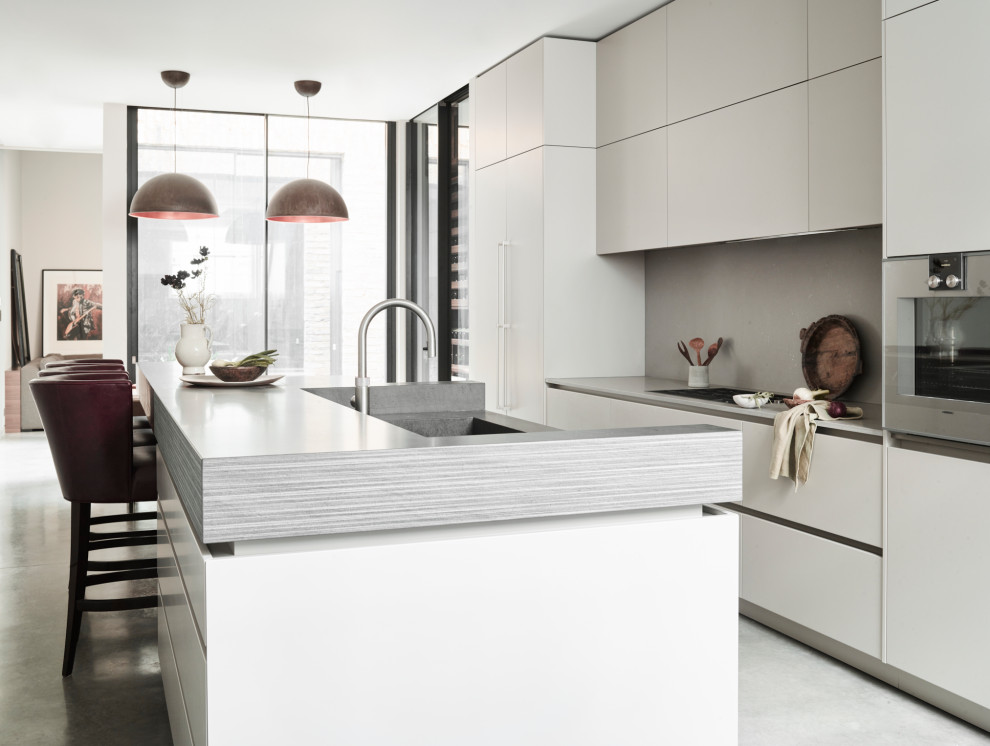 This is an example of a contemporary kitchen in London.