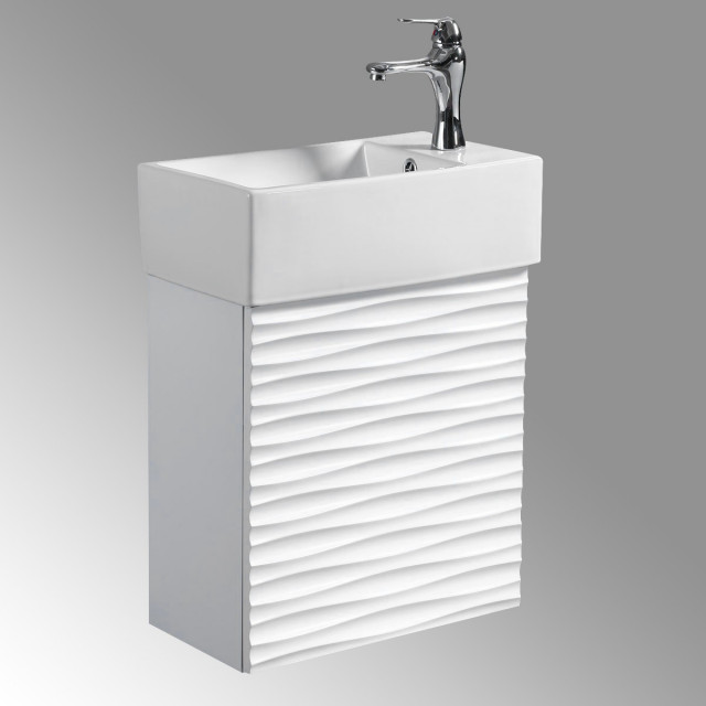 Ripple 17 75 Narrow Wall Mount Cabinet, Narrow Depth Bathroom Pedestal Sink