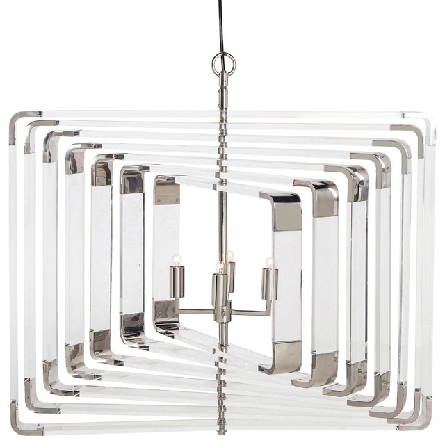 Nellcote Spiral Modern Classic Clear Acrylic 7 Layer Chandelier