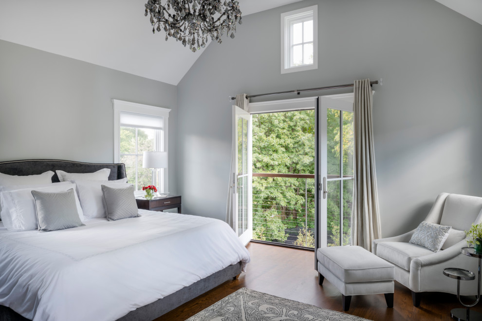 Photo of a transitional bedroom in Boston.
