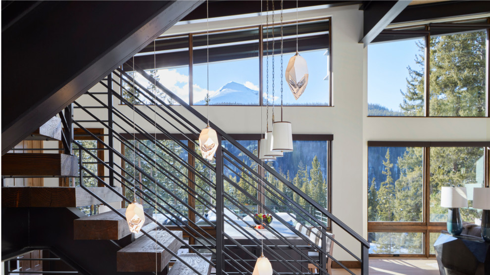 Staircase - rustic staircase idea in Denver