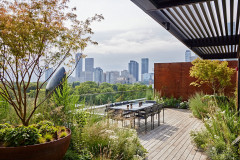 Roof Deck Above the City Blooms as a Garden in the Sky