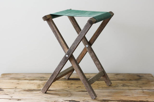 Vintage Folding Camp Stool by Pine and Main