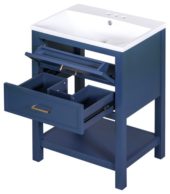 TATEUS 24" Materials Bathroom Vanities with Basin Sink bathroom storage