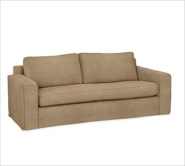 Solano Sofa Slipcover, Box Cushion, everydaysuede(TM) Light Wheat