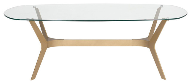 Studio Designs Archtech Modern Coffee Table 52 In Gold Clear Glass