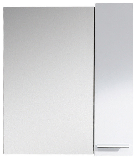 Fine Fixtures Atwood Mirror With Side Cabinet, White, 35"