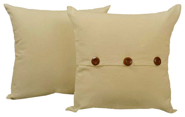 Solid Color Throw Pillow Covers Cushion Set Contemporary Set Of 2 Solid Color Natural Indoor 14x14 Pillow Covers