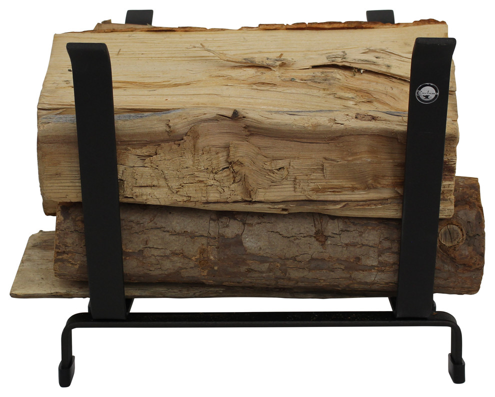 Enclume Basket Indoor & Outdoor Fireplace Log Rack, Bronze Midcentury