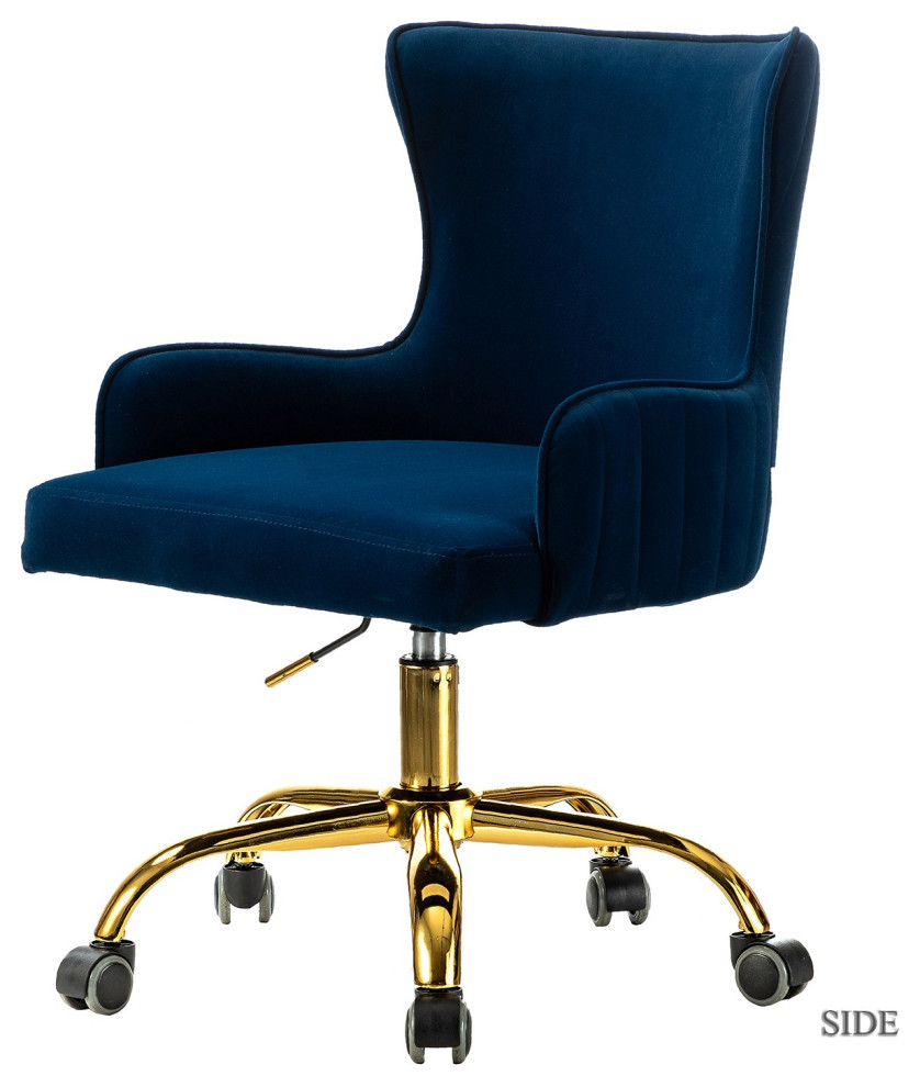 Back Channel Navy and Gold Rolling Office Chair Contemporary Office