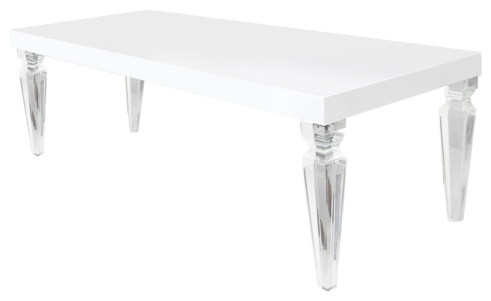 Palm Beach Lucite Leg Dining Table 7, Small Round Lucite Dining Table