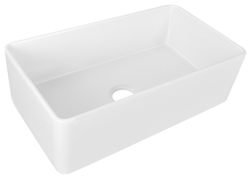 Grove 33l X 18w Farmhouse Sink Fireclay White Kitchen Sink Modern