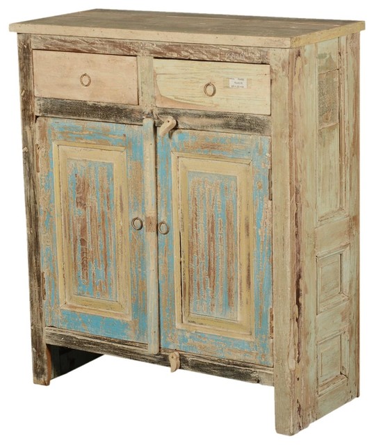 Paint Box Rustic Reclaimed Wood 34" Storage Rustic Accent