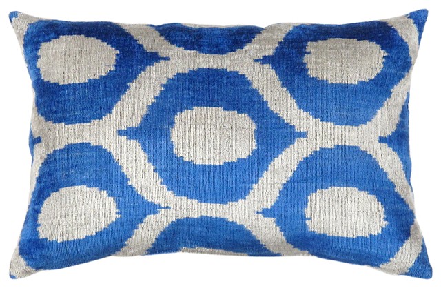 Silk cushion cover, Square ikat pillow 20x20inch velvet pillow Handmade Silk Pillow Ikat velvet pillow Decorative Pillow