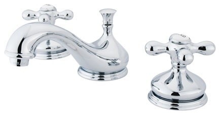 Heritage 2 Handle 8"-16" Widespread Faucet, Brass Pop-up, Polished Chrome