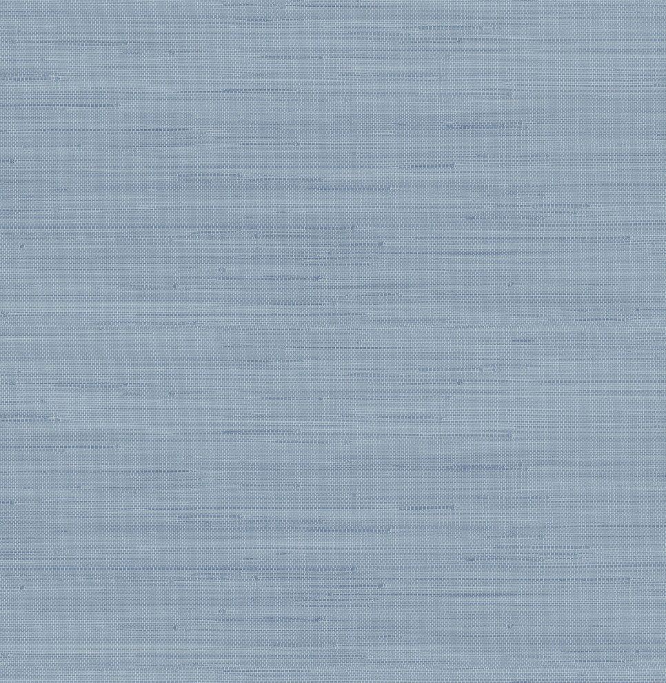 Mineral Blue Classic Faux Grasscloth Peel & Stick Wallpaper