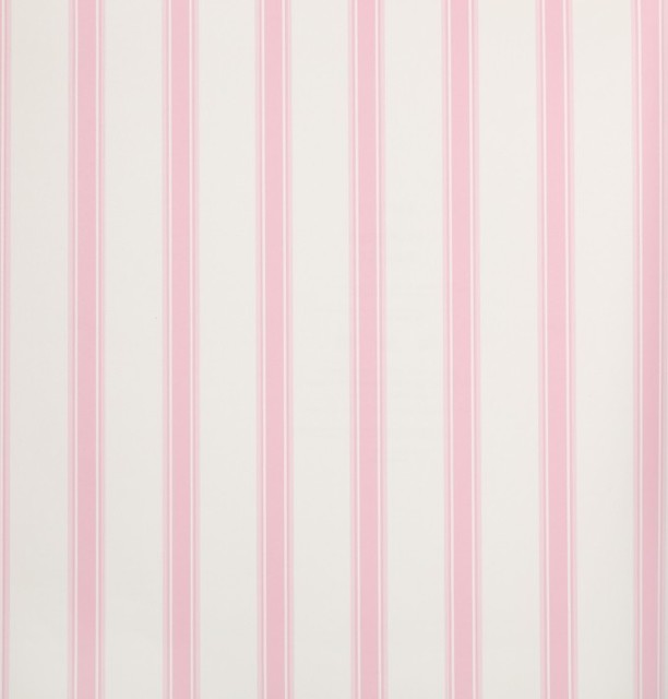 Hero - Classic Stripe Wallpaper, White, Pink