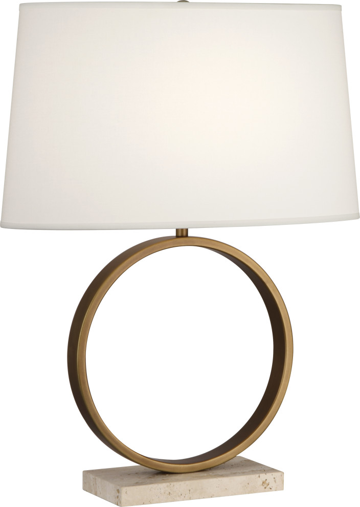 Logan Table Lamp, Aged Brass/Fondine