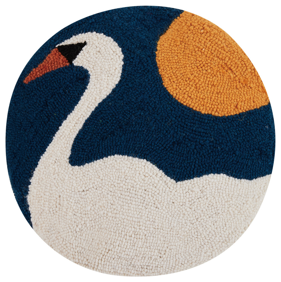 Night Swan Hook Pillow Contemporary Decorative Pillows by Peking