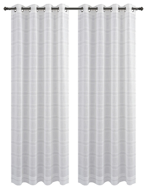 Chamon Set Of 2 Sheer Curtain Drapery Panels With Grommets
