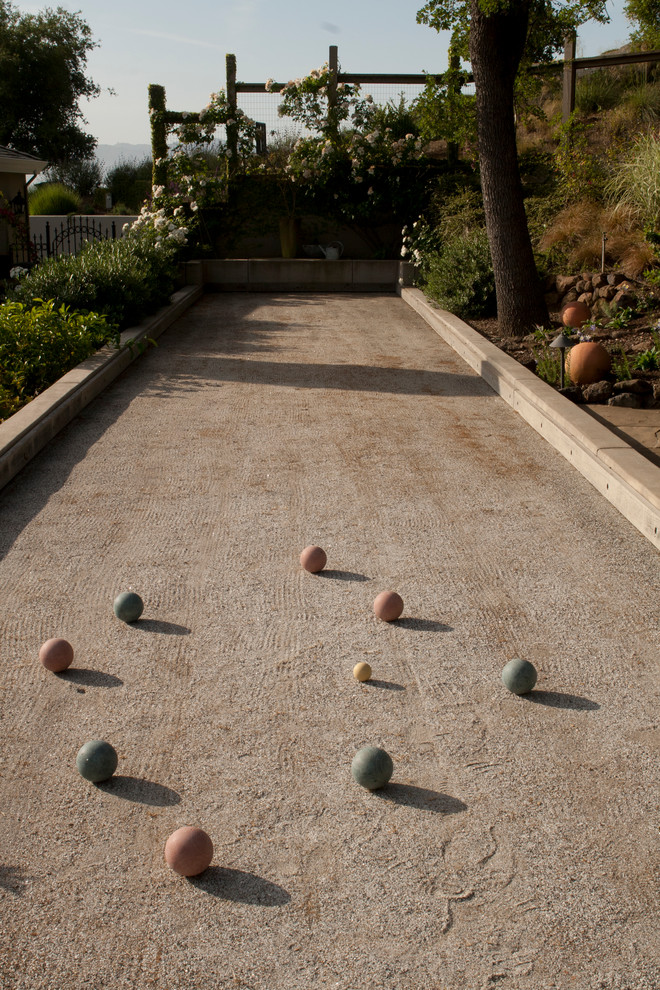This is an example of a traditional backyard full sun outdoor sport court in San Francisco.