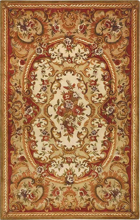 Safavieh Classic CL222B Ivory/Red 7'6"x9'6" Oval Rug