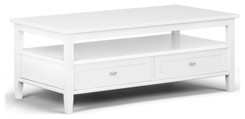 Warm Shaker SOLID WOOD Coffee Table, White