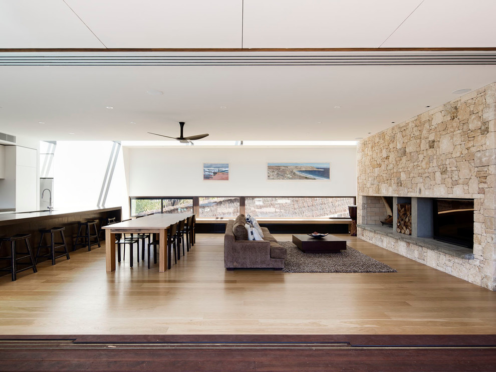 Modern open concept living room in Melbourne.
