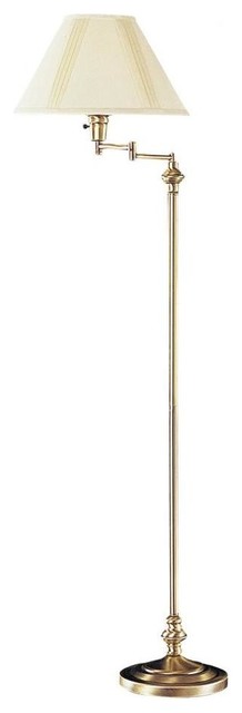 150w 3 Way Swing Arm Floor Lamp, Floor Lamps Swing Arm Antique Brass