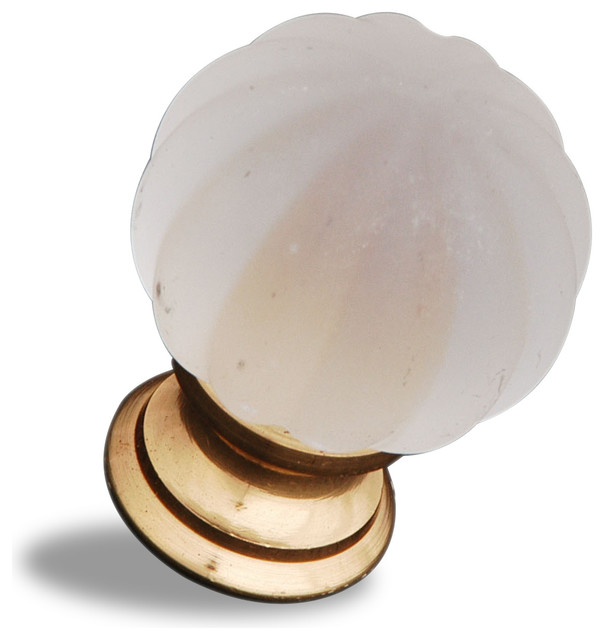 RK International, Smoked Glass Flower Knob, 1 1/4" Traditional