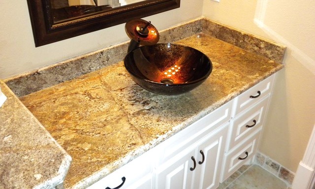 Aj Brown Granite Vanity Traditional Bathroom Dallas By