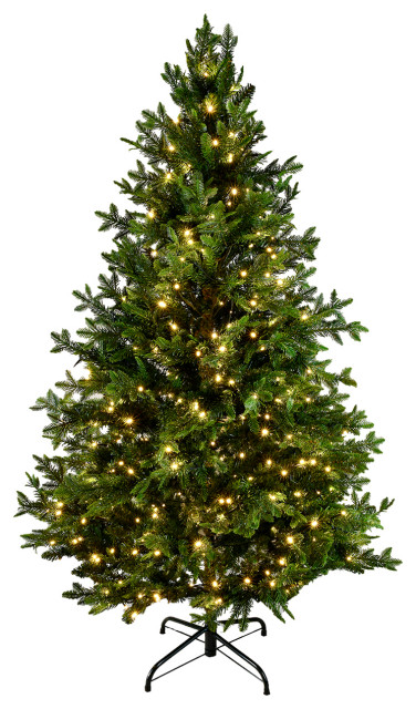 Serene Spaces Living Prelit Faux Pine Tree With 450 LED Lights, 60" Tall