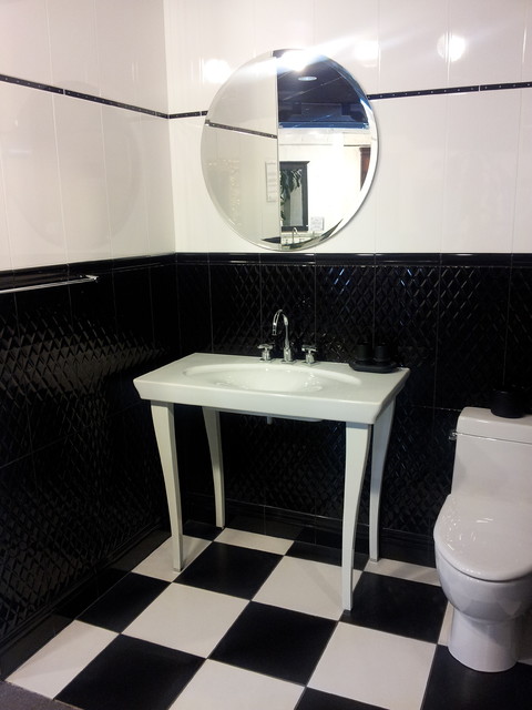 Bathroom Tile Designs Black And White