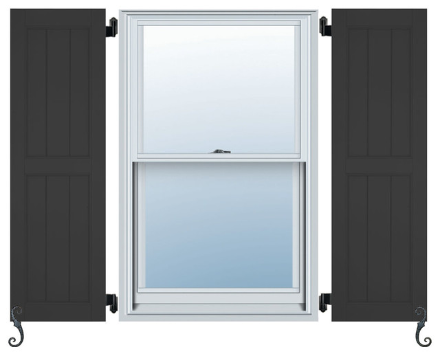 Atlantic Architectural Framed BoardNBatten Shutters, Set of 2