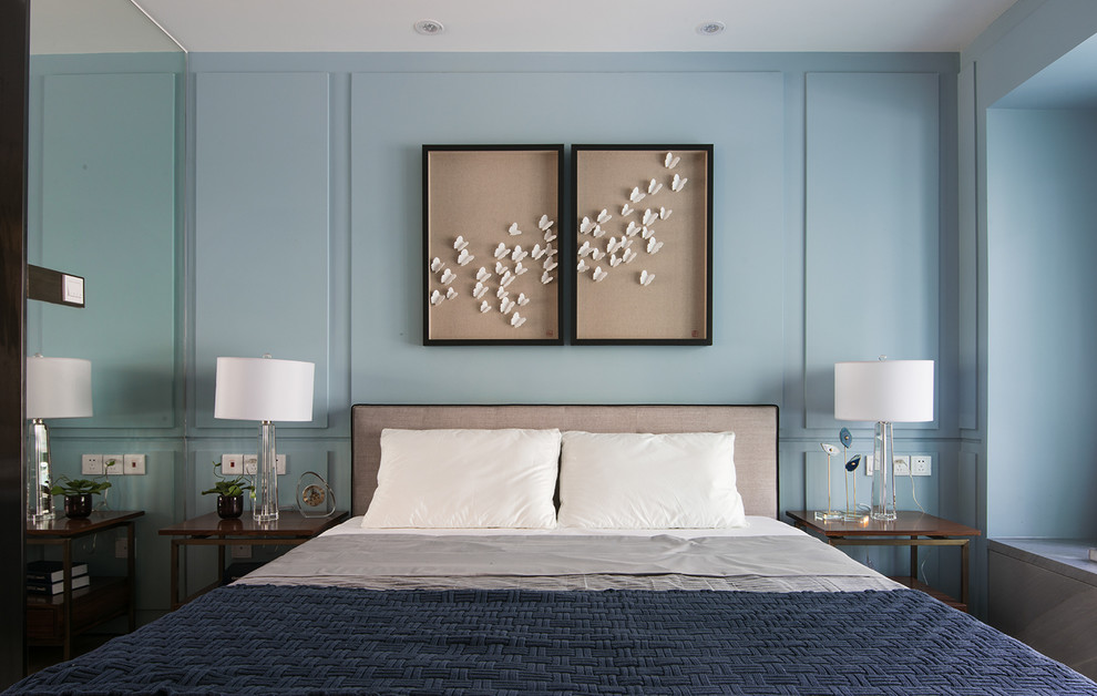 Inspiration for a contemporary bedroom in Singapore.