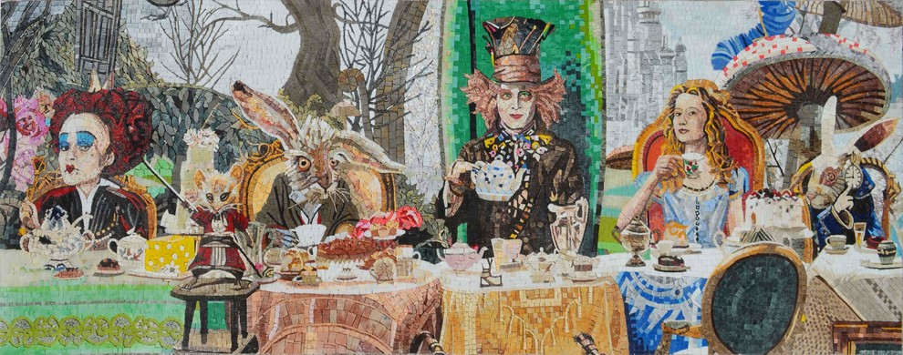 Alice in Wonderland, Tea Party Mosaic 170"x60"