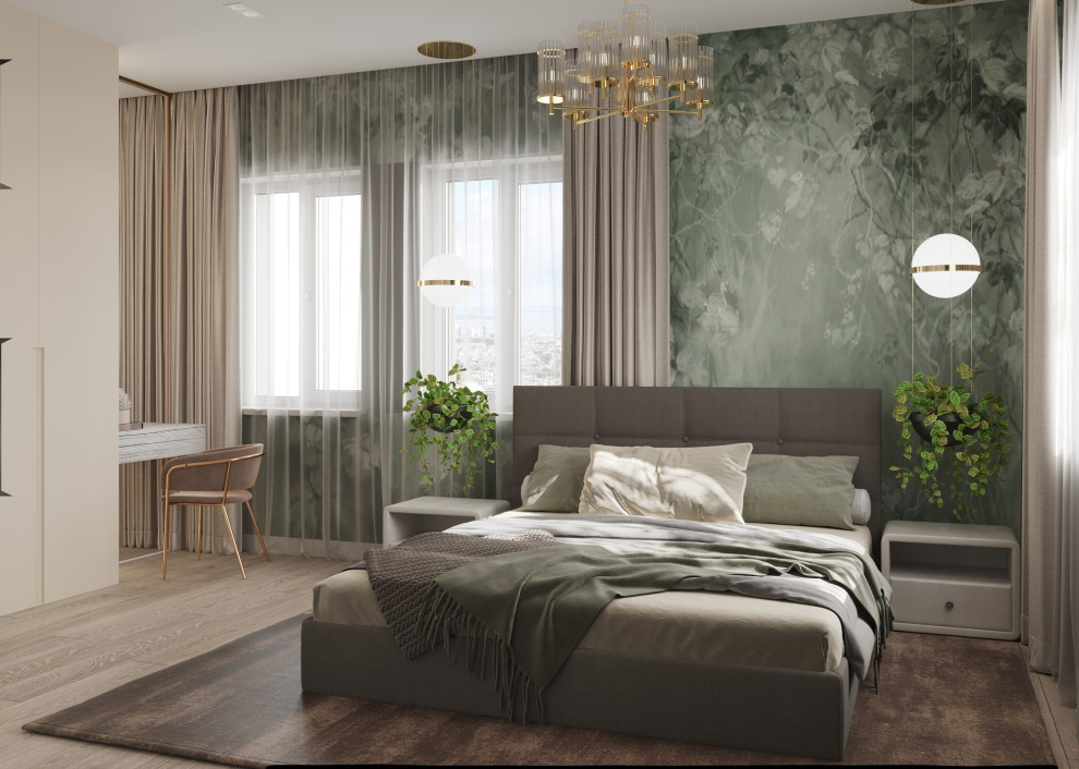 Спальня современный с экостилем