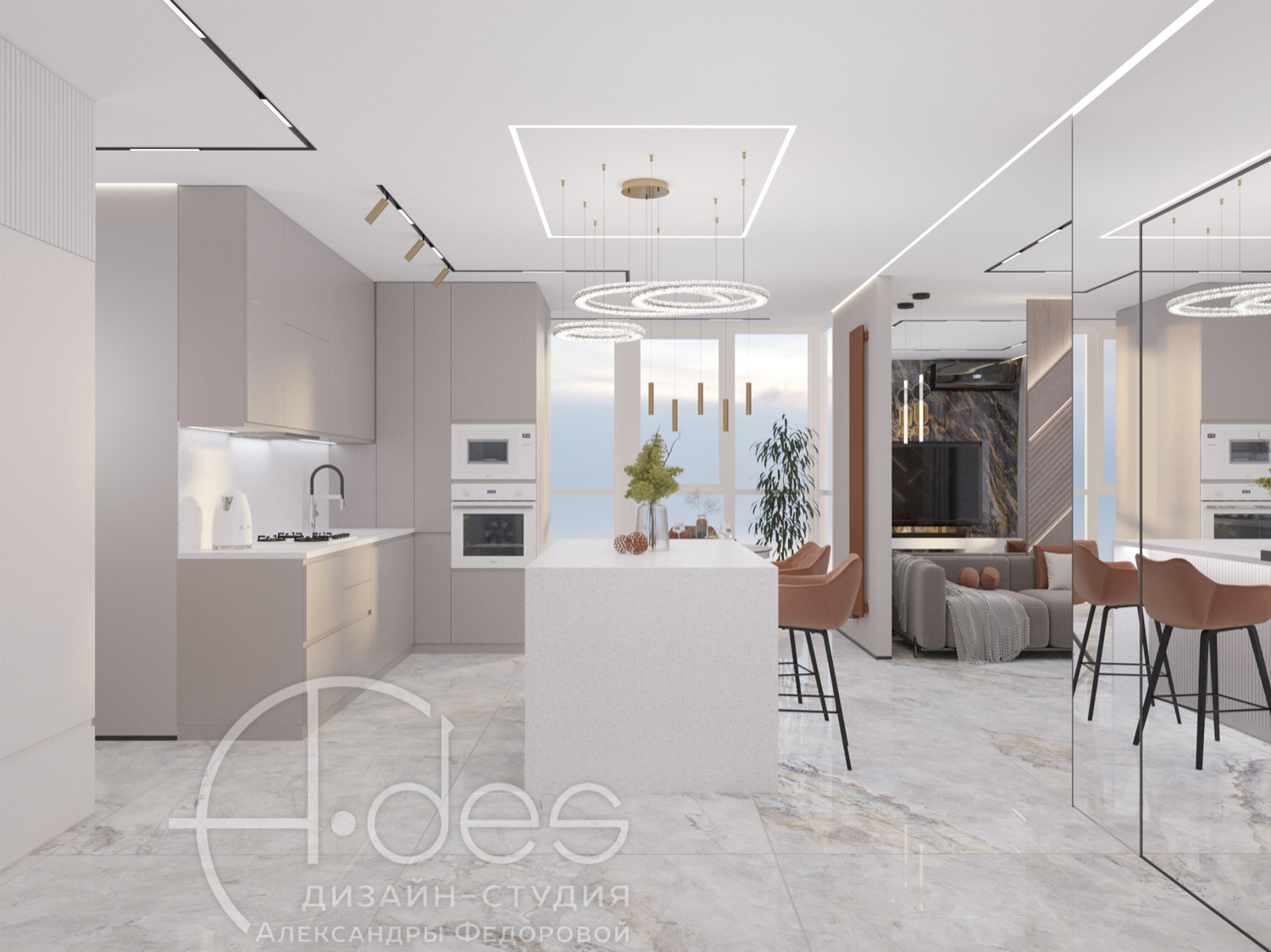 Дизайн интерьера квартиры 75 м2.