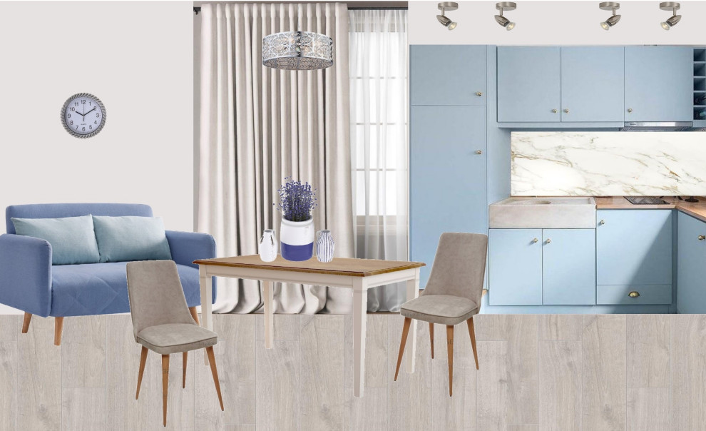 Коллаж кухни, площадь 12,8 кв. метров