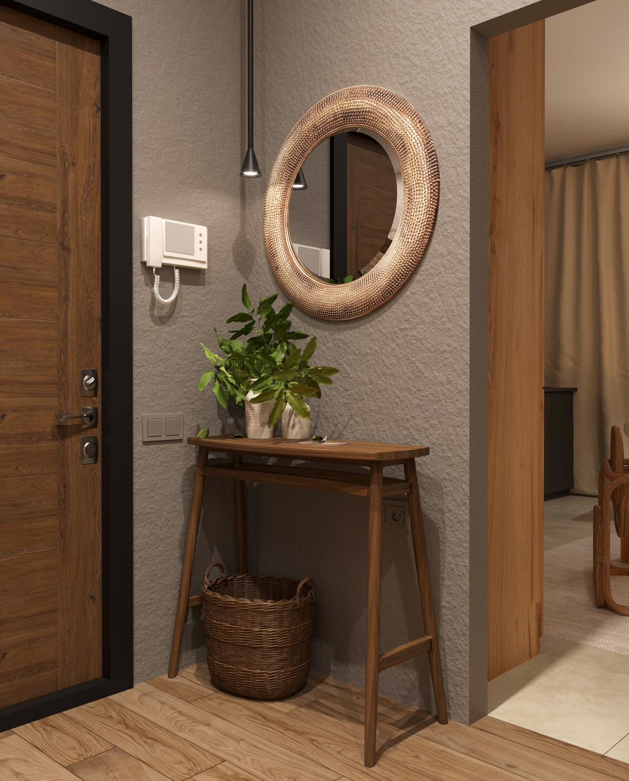 Проект квартиры в Москве, стиль ваби-саби