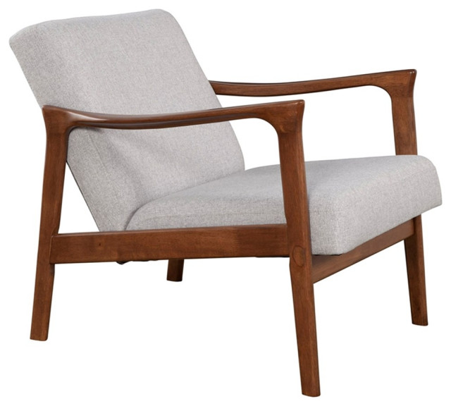 Alpine Furniture Zephyr Slate Wood Lounge Chair in Brown-Gray
