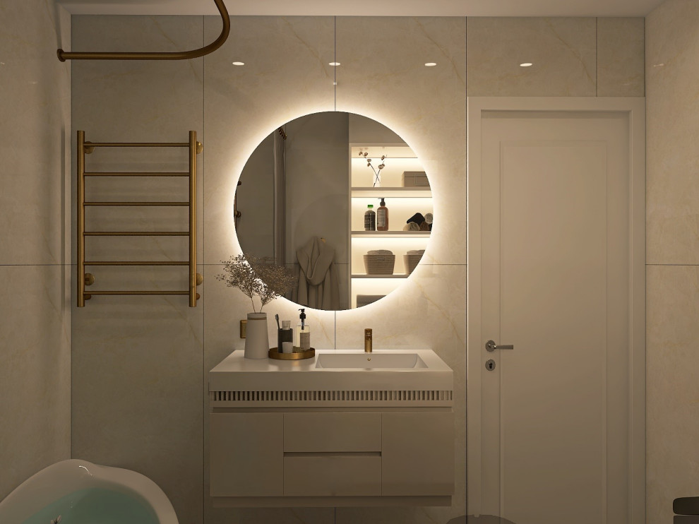 Ванна в светлых тонах