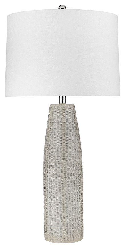 Acclaim Trend Home 16" Table Lamp, Nickel/Seasalt Tapered Drum
