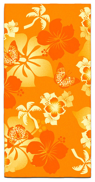 Eco Friendly Hawaiian "Aloha Orange" Bath Towel